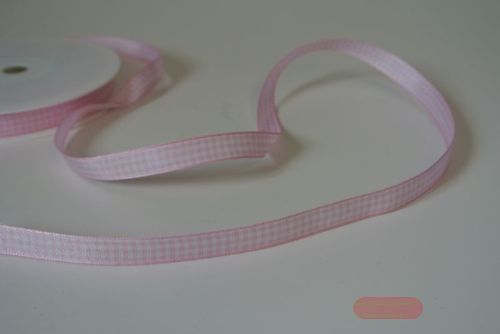 Bild von Band  25m/ 10mm, Karo Vichy, rosa