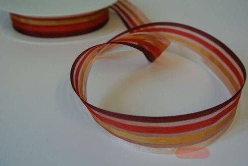 Bild von Band 50m/ 25mm, Streifen, rot/bordeaux