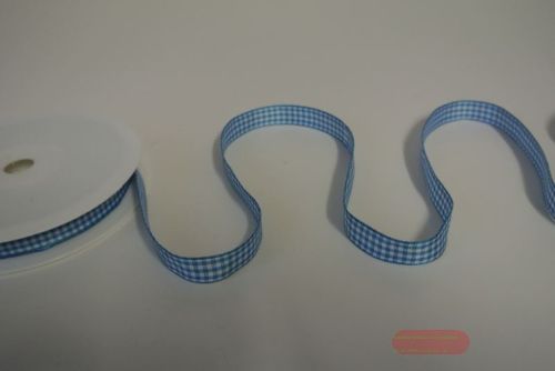 Bild von Band  25m/ 10mm, Karo Vichy, türkis