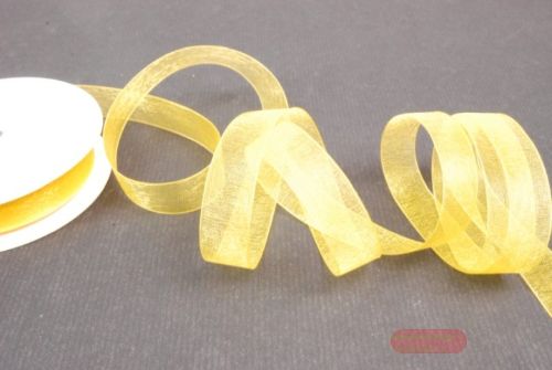 Bild von Band 25m/ 15mm, Organza, gelb
