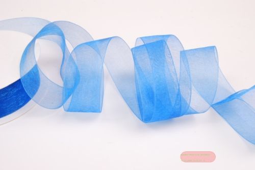 Bild von Band 25m/ 25mm, Organza, blau