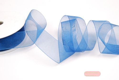 Bild von Band 25m/ 25mm, Organza, dunkelblau