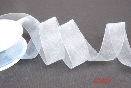 Bild von Band 25m/ 25mm, Organza, h'blau