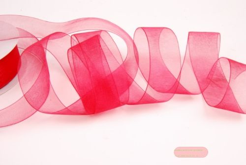 Bild von Band 25m/ 25mm, Organza, rot