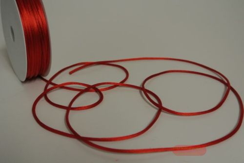 Bild von Band 25m/ 2mm, Seiden-Cord, rot