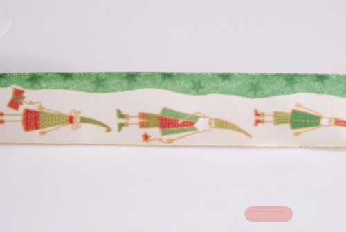 Bild von Band 20m/ 40mm, Niko, elfenbein/grün