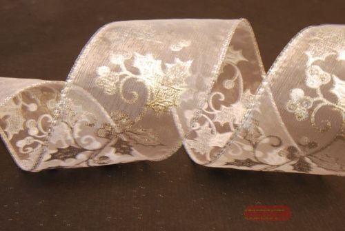 Bild von Band 10m/ 60mm, Stechpalme, silber