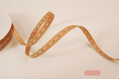 Bild von Band 20m/ 06mm, Leinen natur, rosa