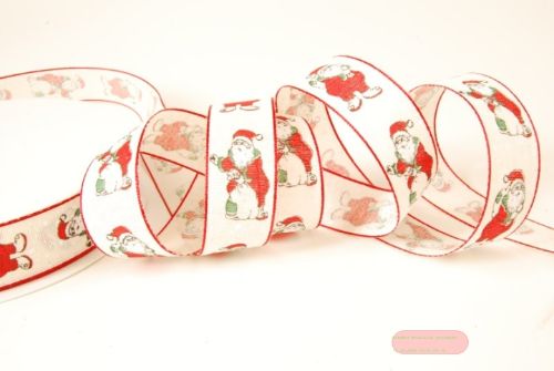 Bild von Band 50m/ 25mm, Nikolaus auf Leinen, rot