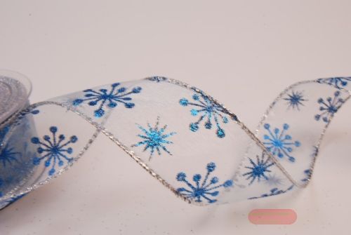 Bild von Band 10m/ 40mm, Flocke-Glitter, blau