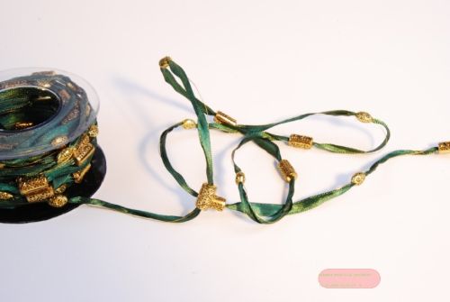 Bild von Band, 10m/ 5mm 3D-Ornamente, grün