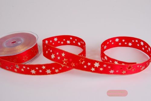 Bild von Band 20m/ 24mm, Stern gestanzt, rot