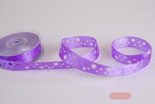 Bild von Band 20m/ 24mm, Stern gestanzt, lila