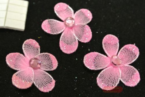Bild von Deco, Blume 25mm - klebend, pink 37