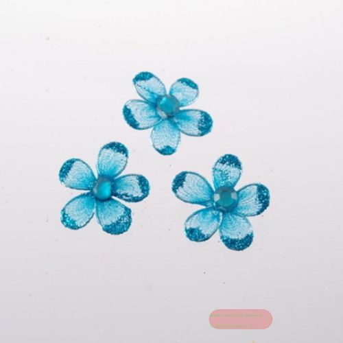 Bild von Deco, Blume 25mm - klebend, türkis