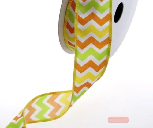 Bild von Band 10m/ 25mm, ZickZack, gelb/orange/grün