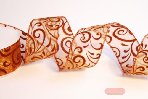 Bild von Band 10y/ 50mm, Deco mit Ornament, kupfer