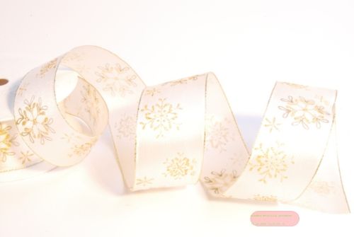 Bild von Band 20m/ 40mm, Snow Star, ecru