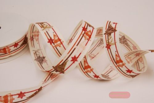 Bild von Band 20m/ 25mm, Leinen m. Sternen, ocker