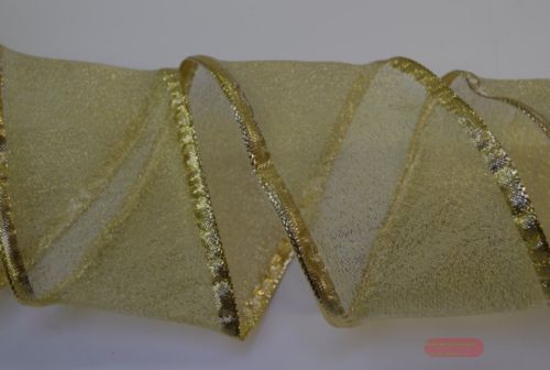 Bild von Band 20m/ 70mm, Metallicvoile m. Draht, gold