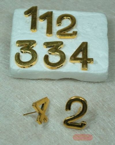 Bild von Zahlen 1-2-3-4, an Nadel 22mm - 4x 4 Stk, gold