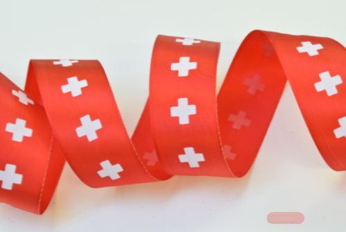 Bild von Band 50m/ 25mm, Schweizerkreuz, rot