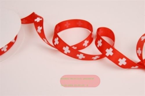 Bild von Band 50m/ 15mm, Schweizerkreuz, rot