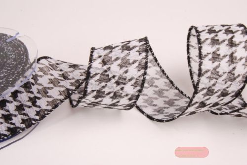 Bild von Band 10m/ 40mm, Pepita, schwarz/weiss