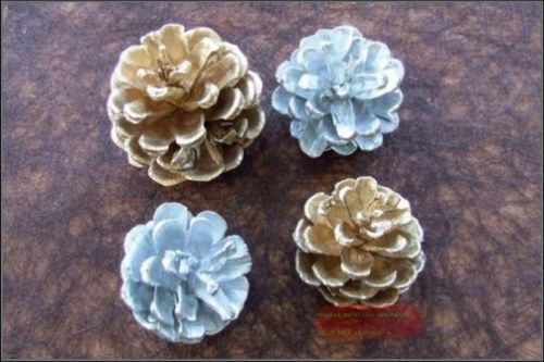 Bild von Deco, Kiefernzapfen 5cm, gold/silber