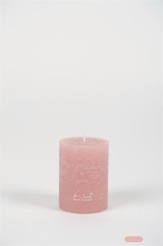 Bild von Rustic Zylinderkerze,   8cm x Ø60mm, taupe rosa