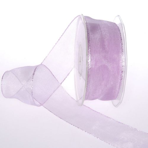 Bild von Band 25m/ 40mm, Organza/ Häkelkanten, lavendel