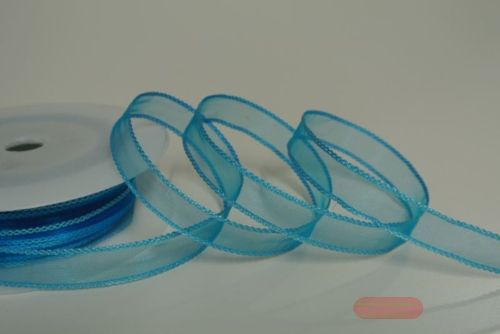Bild von Band 20m/ 15mm, Organza mit Flechtkante, blau