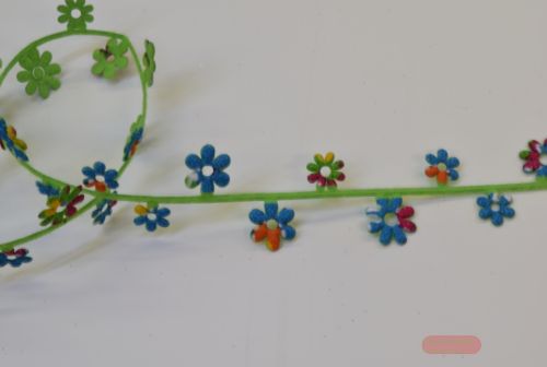 Bild von Garland 10m/ 32mm, Colorful Flower, blau