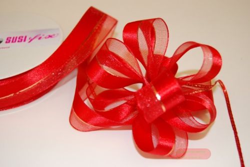 Bild von Susifix 25m/ 25mm, Band Tüll/Satin, rot