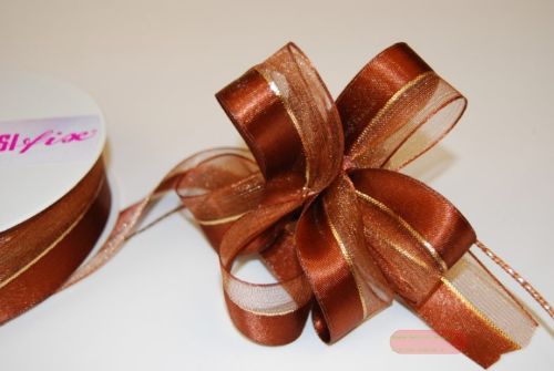 Bild von Susifix 25m/ 25mm, Band Tüll/Satin, braun