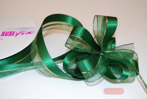 Bild von Susifix 25m/ 25mm, Band Tüll/Satin, grün