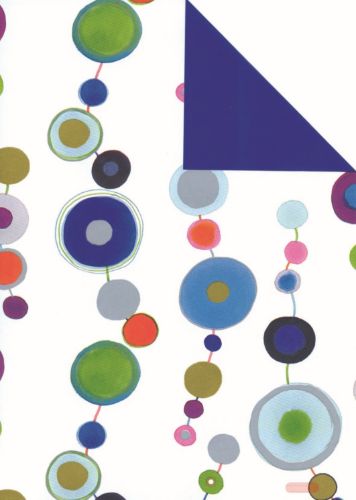 Bild von Bogen 70x 100cm, Padua Kreise, weiss-bunt/royal