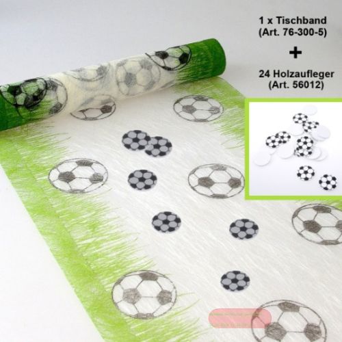 Bild von Tischband, 5m/ 300mm Sizoflor Fussball, grün