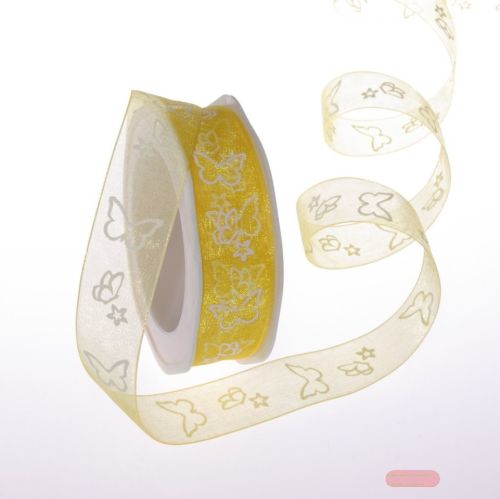 Bild von Deco, 20m/ 25mm Butterfly Kisses, gelb