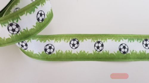 Bild von Band 20m/ 25mm, Fussball, grün/weiss