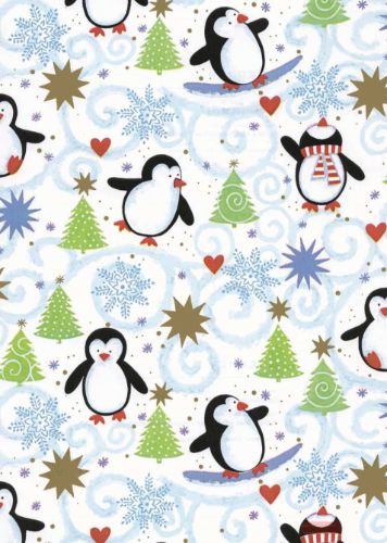 Bild von Rolle 200m x  70cm, Spitzbergen Pingu, bunt