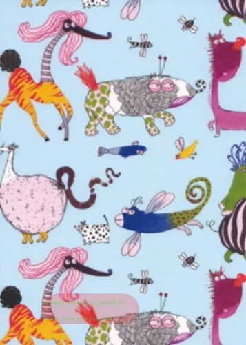 Bild von Rolle 200m x 100cm, Crazy, h'blau/bunt