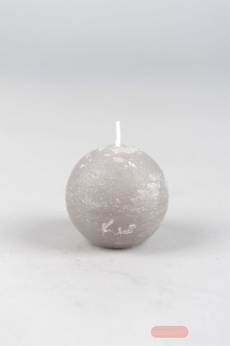 Bild von Rustic Kugelkerze, Ø 60mm, hellgrau