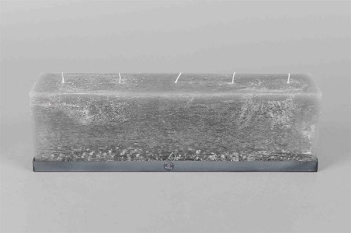 Bild von 5-Docht Kubuskerze, H12x L40x Ø8cm, hellgrau