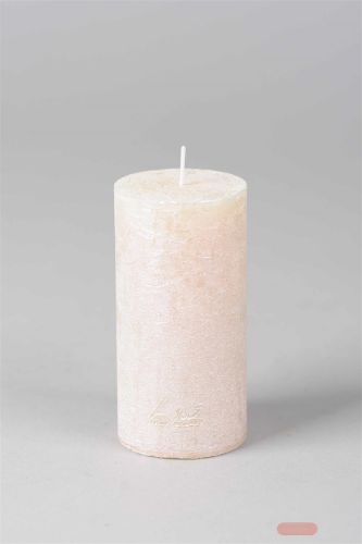 Bild von Metallic Zylinderkerze, 15cm x Ø70mm, pearl