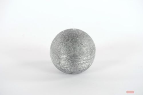 Bild von Metallic Kugelkerze, Ø80mm, black silver