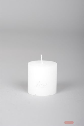 Bild von Rustic Zylinderkerze,   5cm x Ø50mm, weiss