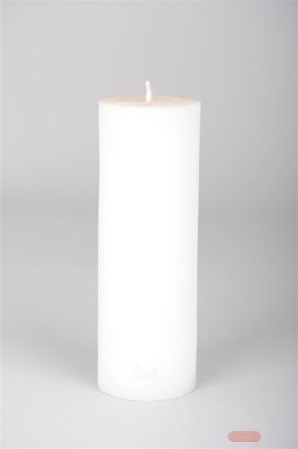 Bild von Rustic Zylinderkerze, 20cm x Ø70mm, weiss