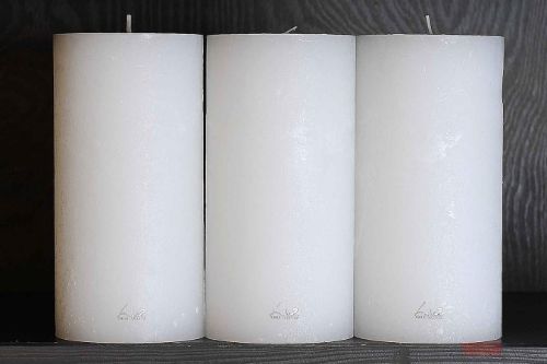 Bild von Rustic Zylinderkerze, 13cm x Ø100mm, weiss