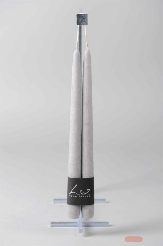 Bild von Velvet Tauchkerze, 40cm x 22mm - Paar, mouse grey*